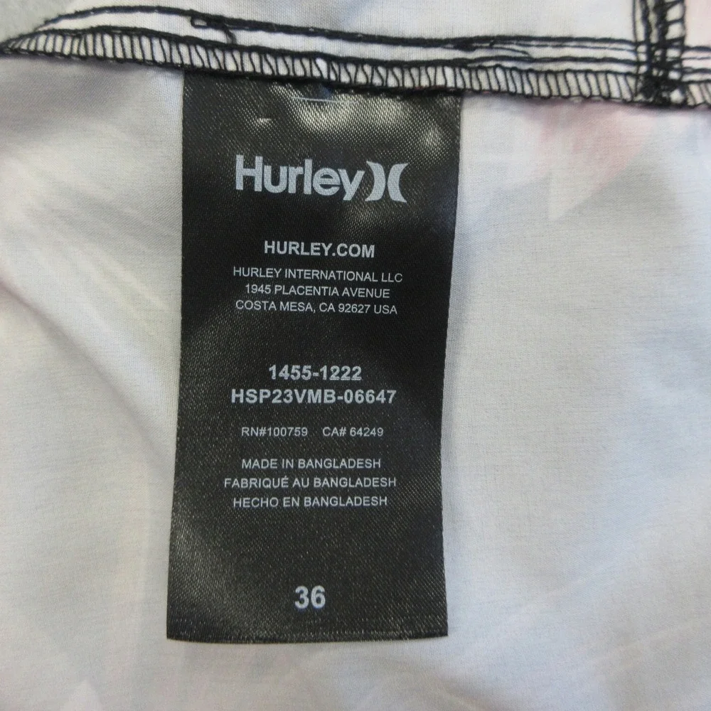 Hurley Board‎ Shorts Mens 36 Black Red Tropical Floral Print Palm Swim Surf